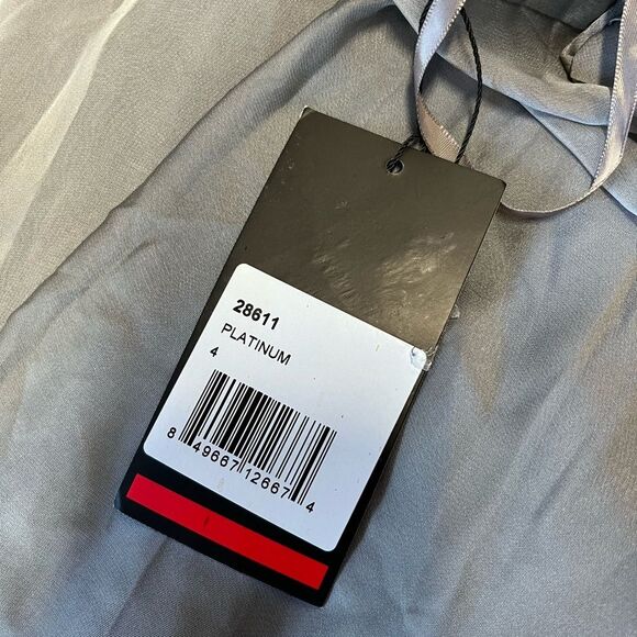 NWT Flaw | 28611 La Femme Silver Gray Platinum Chiffon Ball Gown Formal Dress 4 - Picture 14 of 14